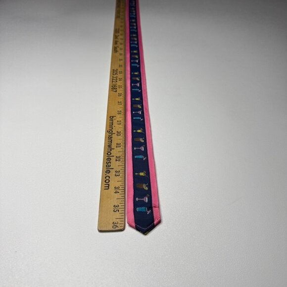 CK Bradley Preppy Cocktail Drink Ribbon Overlay Belt Silver D-Ring Closure Small - Picture 8 of 8